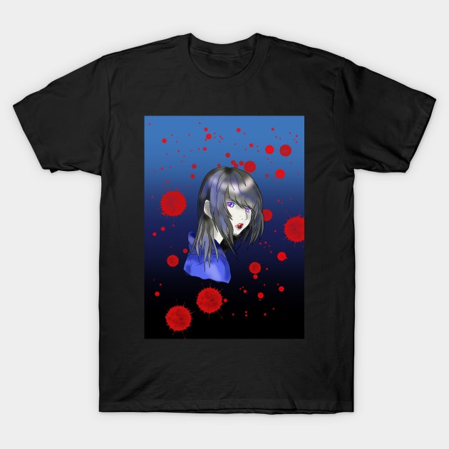 Reluctant teenage vampire in blue T-Shirt by cuisinecat